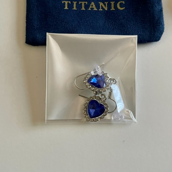 Titanic Jewelry Set - Heart of the Ocean Necklace, Bracelet, Earrings, Ring, and - Picture 5 of 8